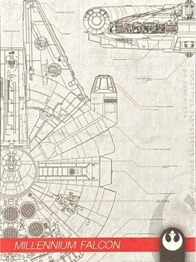 Topps Millennium Falcon Trading Card -Blueprint Art
